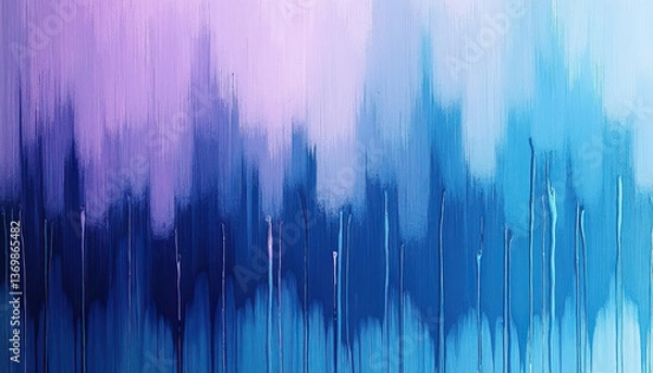 Fototapeta Abstract gradient painting with purple to blue tones and vertical streaks