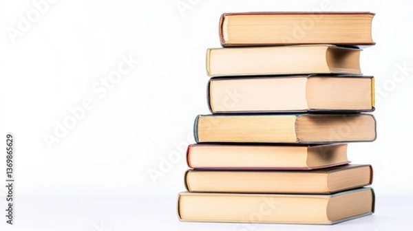Obraz Stack of Books on White, Learning , Education