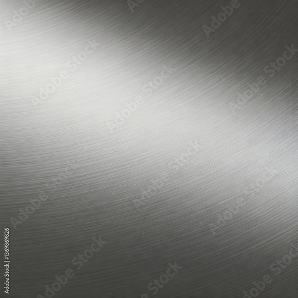Obraz A sleek brushed metal texture with soft gradients and subtle reflections, ideal for backgrounds, industrial designs, or product mockups.