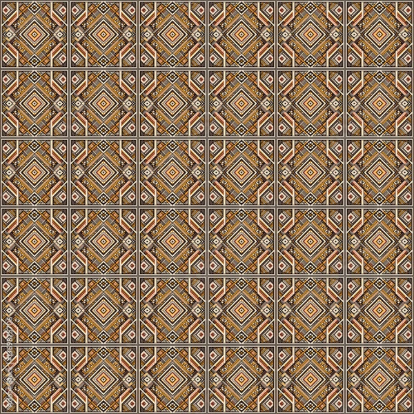 Fototapeta Kente Pattern is a traditional Ghanaian textile pattern, known for its bold, vibrant colors and symbolic geometric designs. Originally woven by the Ashanti and Ewe people, Kente patterns convey messag