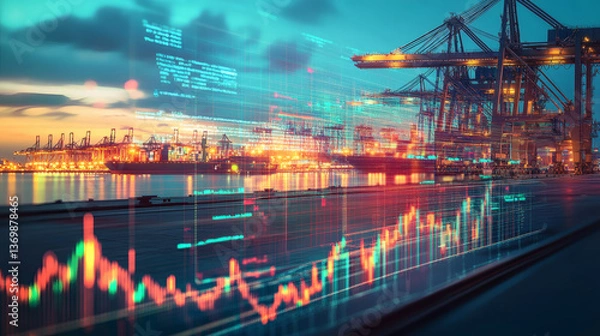 Fototapeta Analyzing global tariffs financial report insights worldwide business document corporate environment close-up view economic trends
