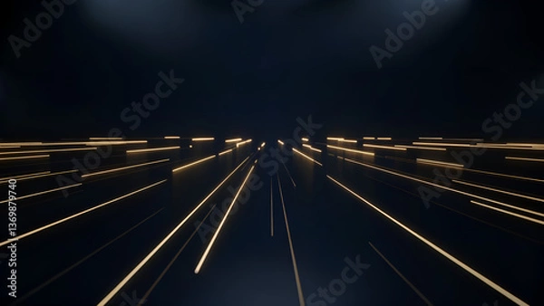 Fototapeta A dynamic abstract design featuring streaks of light against a dark backdrop, evoking a sense of speed and movement.
