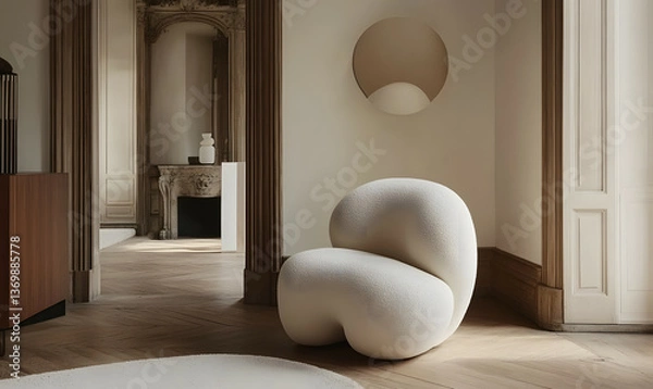 Obraz Modern Interior Living Room with Scandinavian Design and Natural Lighting 3D Render