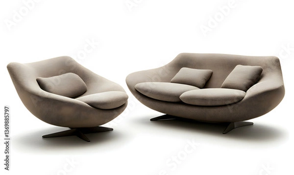 Obraz Modern Interior Living Room with Scandinavian Design and Natural Lighting 3D Render