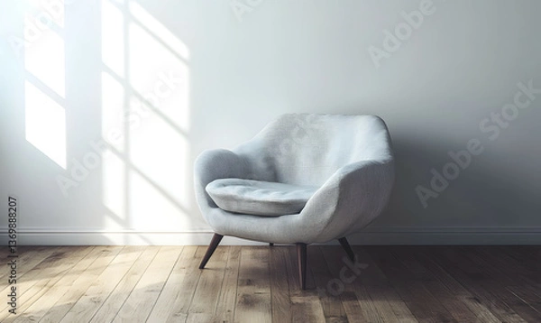 Obraz Modern Interior Living Room with Scandinavian Design and Natural Lighting 3D Render