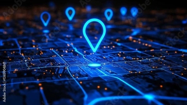 Fototapeta Revolutionizing Location Tracking with AI-Driven GPS.