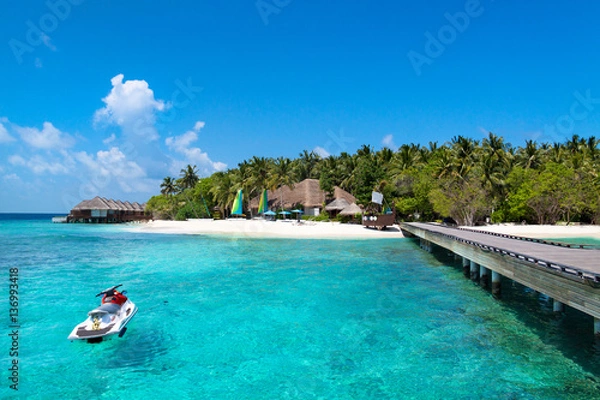 Obraz Jet ski at Maldives beach