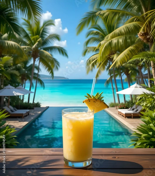 Obraz Fresh pineapple on Tropical Oasis Retreat