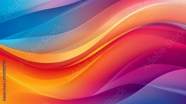 Fototapeta Dynamic Abstract Background Featuring Colorful Waves