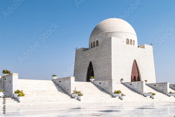 Fototapeta View at the Mazar-e-Quaid also known as Jinnah Mausoleum in Karachi - Pakistan