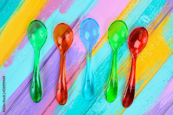 Obraz color spoon on table