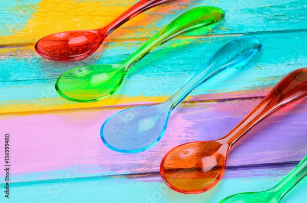 Obraz color spoon on table