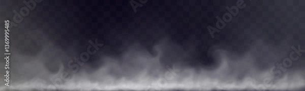 Fototapeta White smoke, vape, fog, smog. Illustration of smoke on a transparent background.
