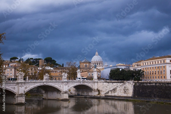 Obraz Rome cityscape with a bridge