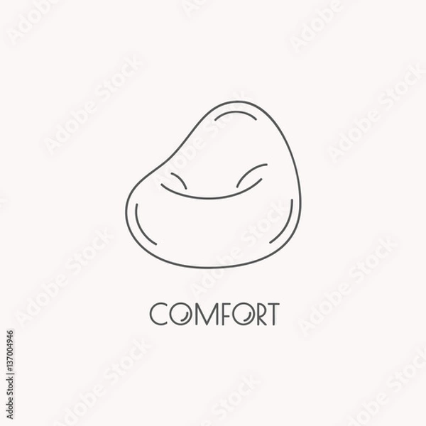 Obraz Bean bag chair line style logo