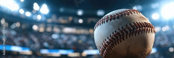 Obraz Baseball In Stadium At Night