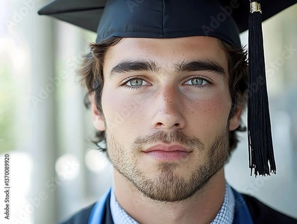 Obraz Graduate portrait with serious expression.