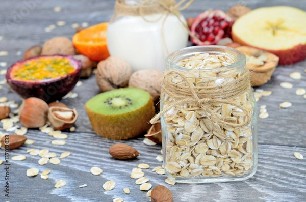 Obraz oat cereal on table