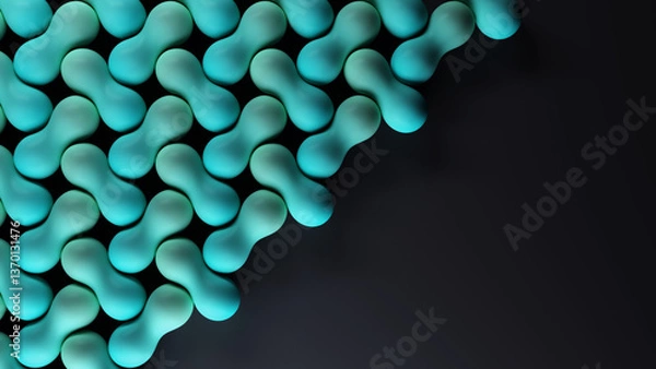 Fototapeta Abstract 3d render. Vibrant smooth shapes with gradient colors. Illustration of a 3d blobs. Realistic render of bubbles on a background.