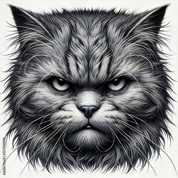 Obraz 怒る猫[generativeAI]