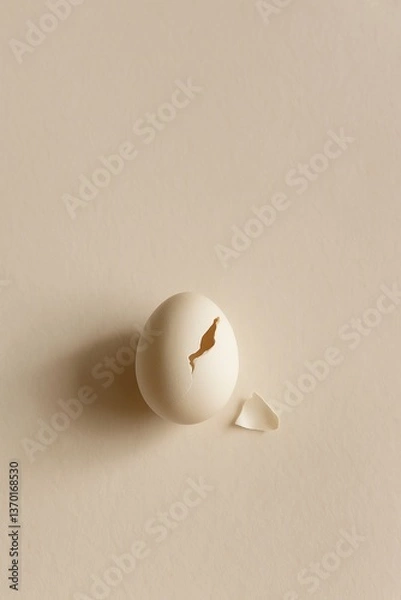 Obraz Minimalist Easter Composition with White Egg 