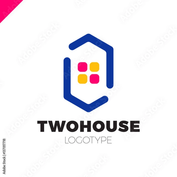 Fototapeta Real estate house logo icon design template elements