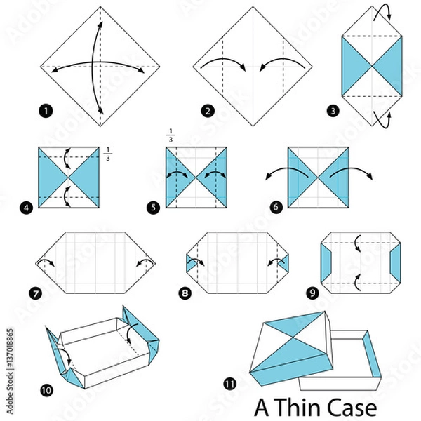 Obraz step by step instructions how to make origami A Thin Case.