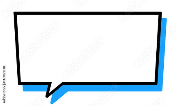 Obraz 吹き出し　枠　素材　横長　四角　飾り　ポップ　おしゃれ　シンプル　あしらい　見出し　タイトル　囲み　会話　言葉　しゃべる　考え　気持ち　思い　コメント　立体的　単品　speech bubble,speech balloon