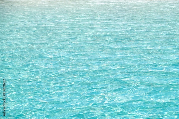 Fototapeta Blue sea wave ripple curl water surface texture. Summer holiday