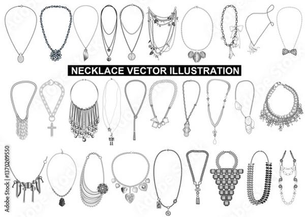 Fototapeta Necklace sets vector Illustration