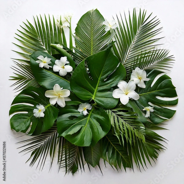 Obraz Beautiful bouquet of blooming lilies of the valley with delicate white petals and fresh green leaves, capturing the essence of spring and nature in full bloom
