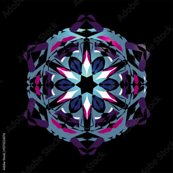 Fototapeta Vibrant circle geometric pattern, whit gradient colored 