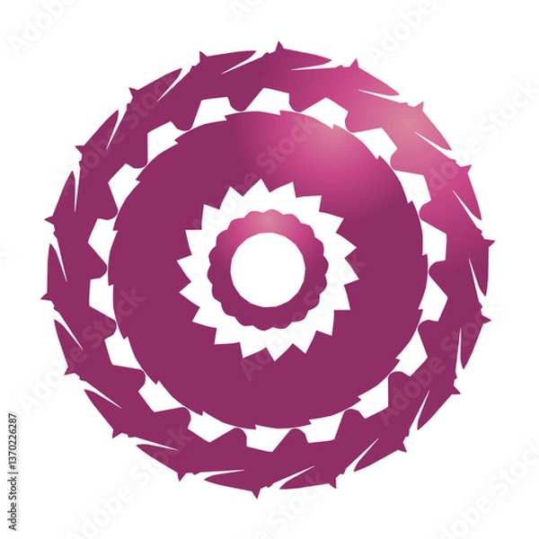 Fototapeta Vibrant circle geometric pattern, whit gradient colored 