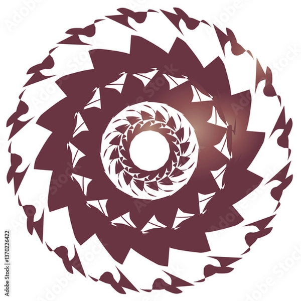 Fototapeta Vibrant circle geometric pattern, whit gradient colored 