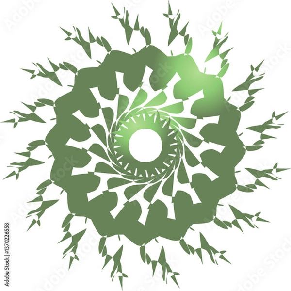 Fototapeta Vibrant circle geometric pattern, whit gradient colored 