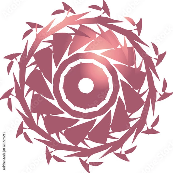 Fototapeta Vibrant circle geometric pattern, whit gradient colored 