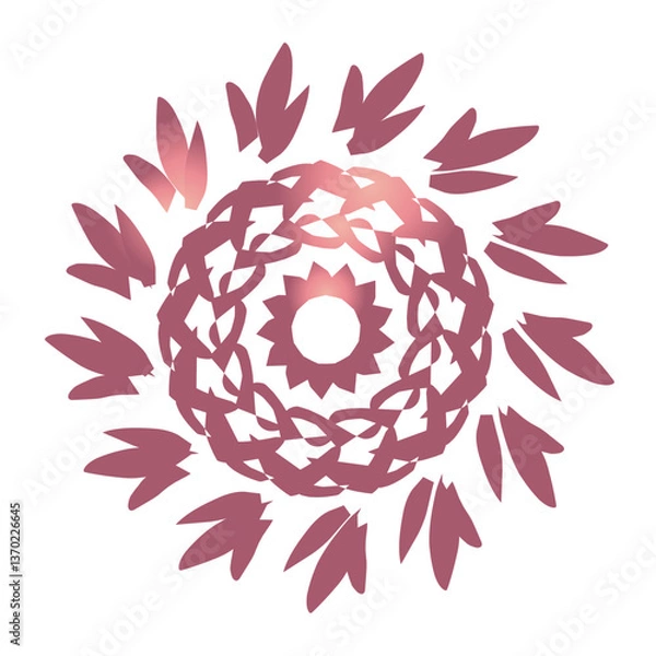 Fototapeta Vibrant circle geometric pattern, whit gradient colored 
