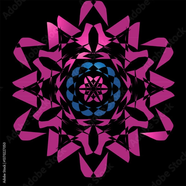 Fototapeta Vibrant circle geometric pattern, whit gradient colored 