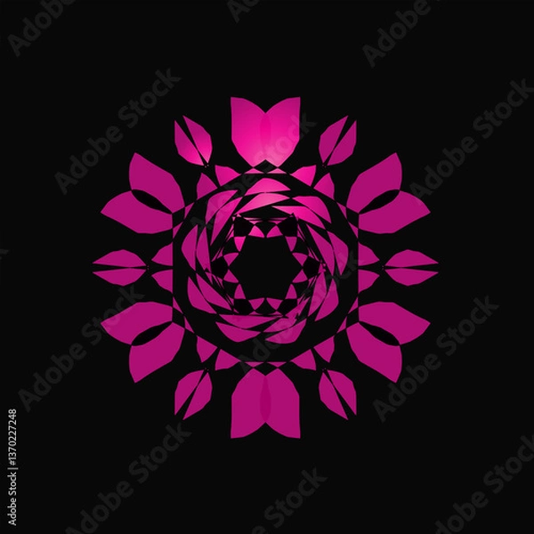 Fototapeta Vibrant circle geometric pattern, whit gradient colored 