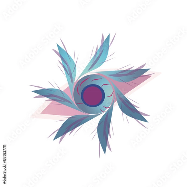 Fototapeta Vibrant circle geometric pattern, whit gradient colored 