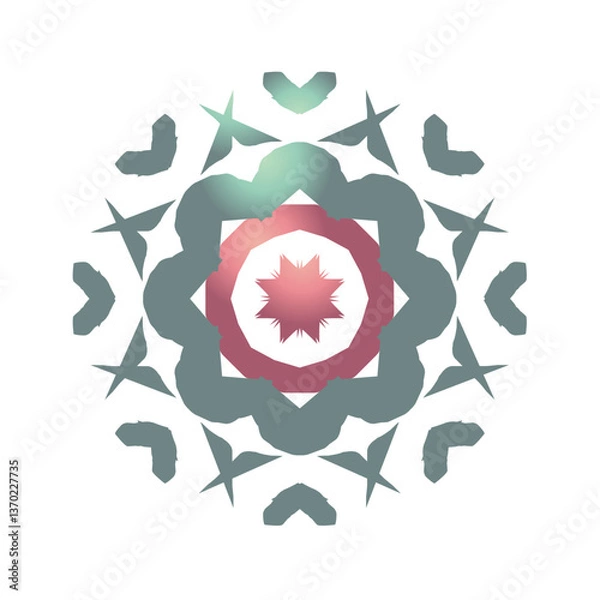 Fototapeta Vibrant circle geometric pattern, whit gradient colored 