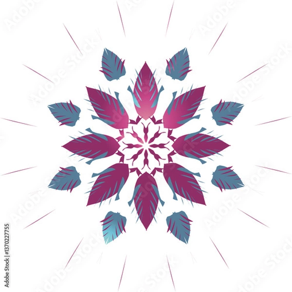 Fototapeta Vibrant circle geometric pattern, whit gradient colored 