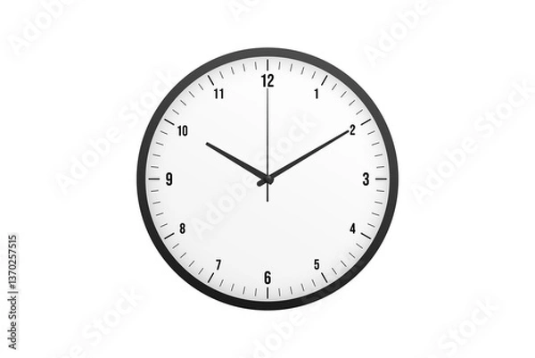 Fototapeta Simple analog modern wall round clock. Vector illustration EPS 10