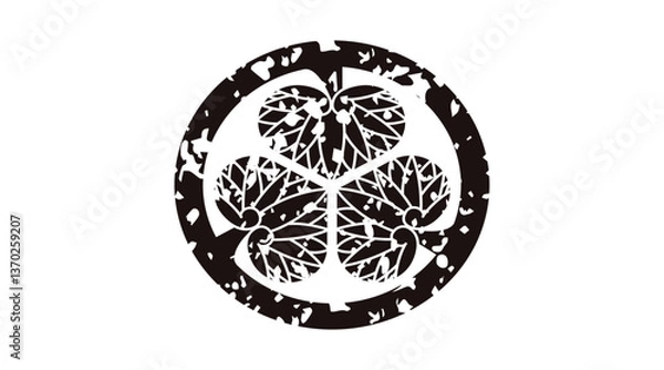 Obraz 家紋はんこ・丸ニ三ツ葵.ai