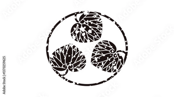 Obraz 家紋はんこ・三ツ葵ノ丸.ai