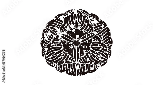 Fototapeta 家紋はんこ・真向ウ花.ai