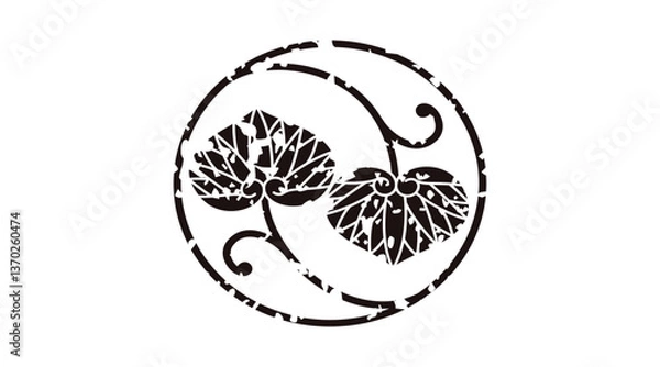 Obraz 家紋はんこ・二ツ蔓葵ノ丸.ai