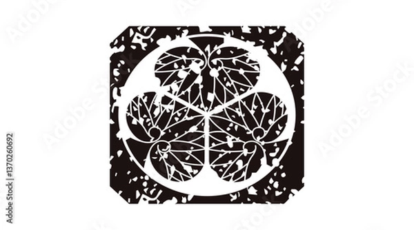 Obraz 家紋はんこ・平隅切鉄砲角ニ三ツ葵.ai