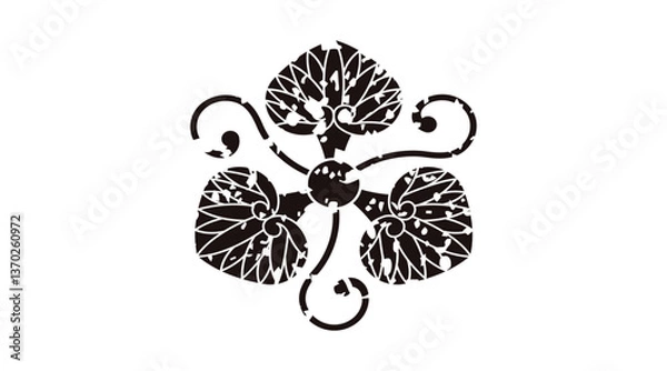 Obraz ２５家紋はんこ・片手蔓ニ三ツ葵.ai