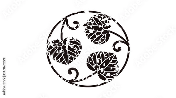 Obraz 家紋はんこ・蔓三ツ葵ノ丸.ai